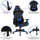 Blue |#| Gaming Bundle-Desk, Cup Holder/Headphone Hook & Blue Reclining Chair