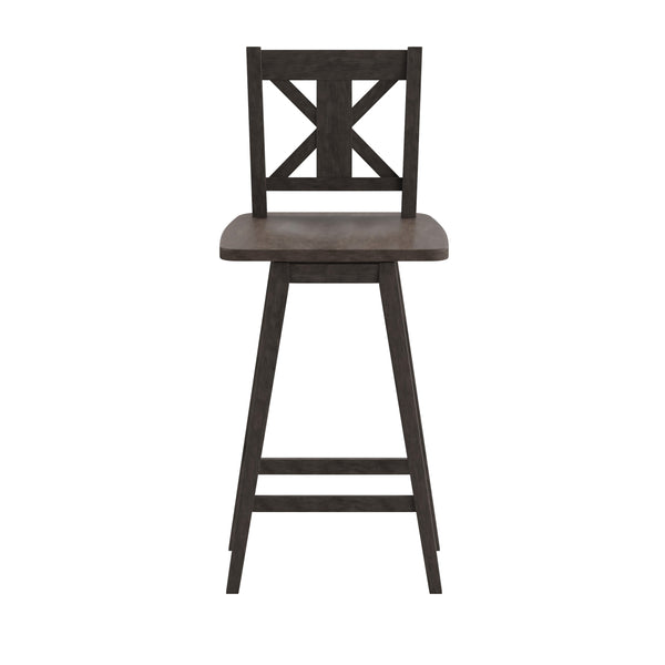 Gray Wash Walnut |#| Commercial 360° Swivel Wood Bar Height Stool in Gray Wash Walnut