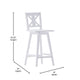 White Wash |#| Commercial 360° Swivel Wood Bar Height Stool in Antique White Wash