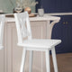 White Wash |#| Commercial 360° Swivel Wood Bar Height Stool in Antique White Wash