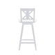 White Wash |#| Commercial 360° Swivel Wood Bar Height Stool in Antique White Wash