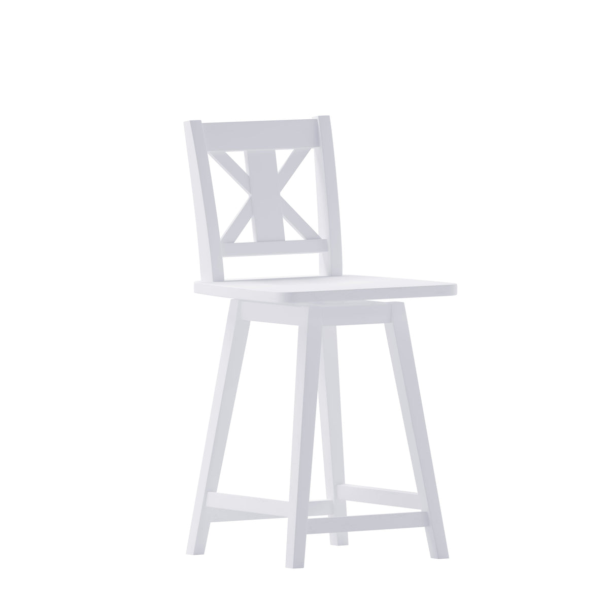 White Wash |#| Commercial 360° Swivel Wood Counter Height Stool in Antique White Wash