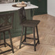 Gray Wash Walnut |#| Commercial 360° Swivel Wood Counter Height Stool in Gray Wash Walnut