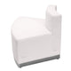Melrose White |#| White LeatherSoft Convex Chair w/Stainless Steel Base - Reception Furniture