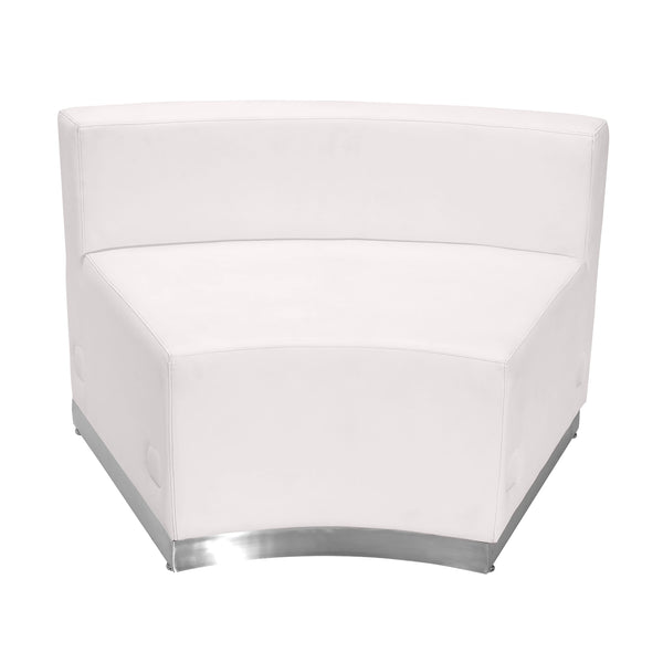 Melrose White |#| 11 PC White LeatherSoft Modular Reception Configuration w/Taut Back &Seat