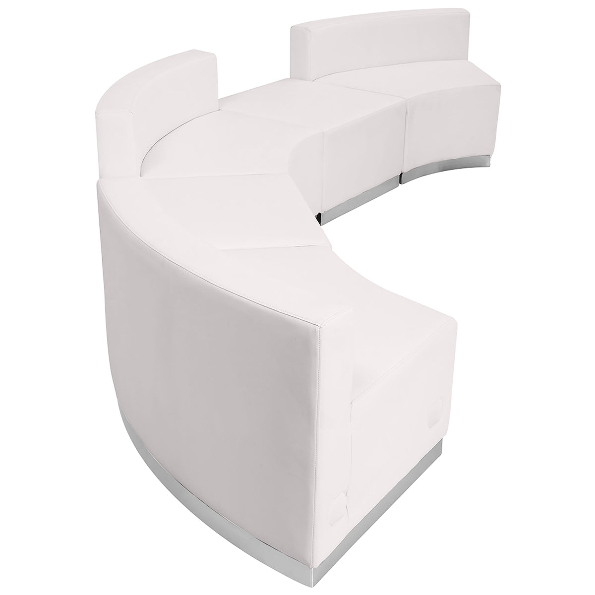 Melrose White |#| 5 PC White LeatherSoft Modular Reception Configuration w/Taut Back &Seat