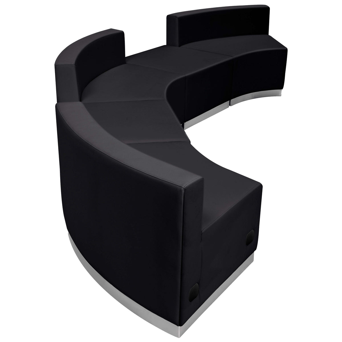 Black |#| 5 PC Black LeatherSoft Modular Reception Configuration w/Taut Back &Seat