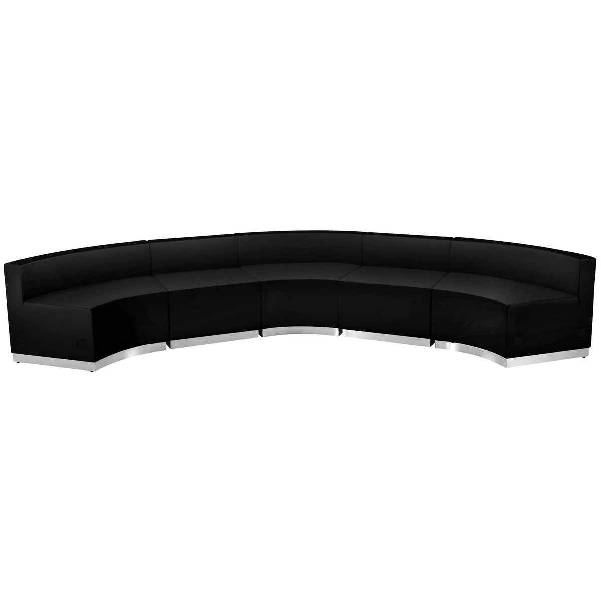 Black |#| 5 PC Black LeatherSoft Modular Reception Configuration w/Taut Back &Seat