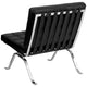 Black |#| Black LeatherSoft Button Tufted Armless Lounge Chair w/Designer Curved Legs