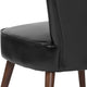 Black LeatherSoft |#| Black LeatherSoft Retro Chair with Triangular Shaped Back and Tapered Wood Legs