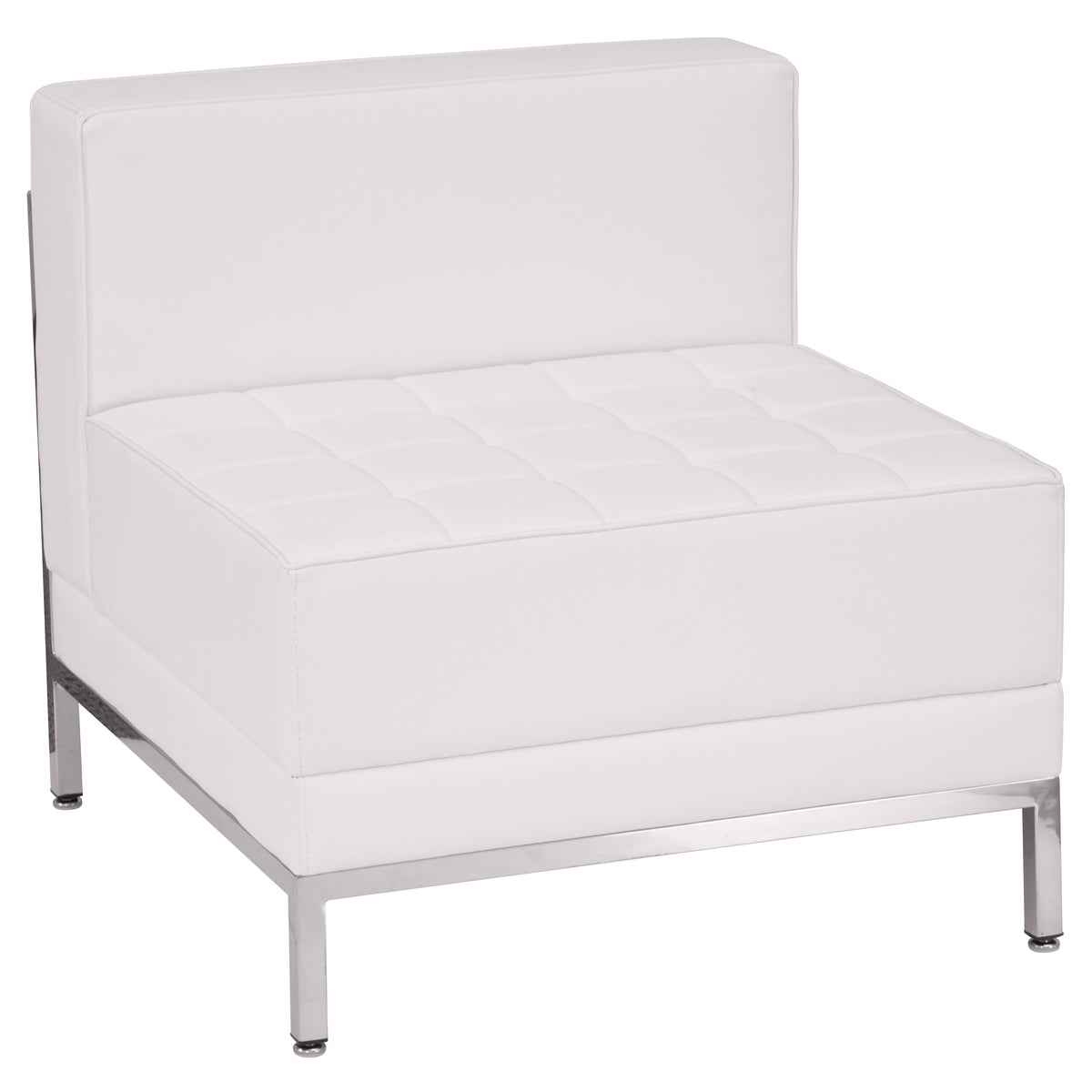 Melrose White |#| Contemporary White LeatherSoft Middle Chair - Reception &Home Office Chair