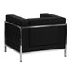 Black |#| Black LeatherSoft Modular Chair with Quilted Tufted Seat and Encasing Frame