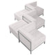 Melrose White |#| White LeatherSoft 5 Piece Modular Chair & Ottoman Set w/Taut Back &Seat