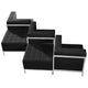 Black |#| Black LeatherSoft 5 Piece Modular Chair & Ottoman Set w/Taut Back &Seat