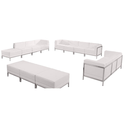 HERCULES Imagination Series LeatherSoft Sofa, Lounge & Ottoman Set, 12 Pieces