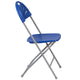 Blue |#| 650 lb. Capacity Blue Plastic Fan Back Folding Chair - Commercial & Event Chairs