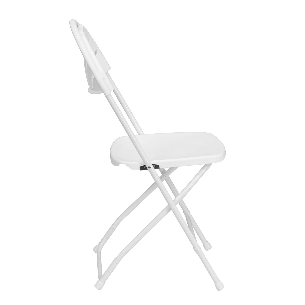 White |#| 650 lb. Capacity White Plastic Fan Back Folding Chair-Commercial & Event Chairs