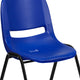 Navy Plastic/Black Frame |#| 661 lb. Capacity Navy Ergonomic Shell Stack Chair w/Black Frame-16inch Seat Height