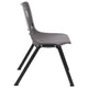 Gray Plastic/Black Frame |#| 661 lb. Capacity Gray Ergonomic Stack Chair w/ Black Frame-16inch Seat Height