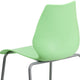 Green |#| 770 lb. Capacity Green Stack Chair with Lumbar Support and Silver Frame