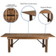 Antique Rustic |#| 8' x 40inch Antique Rustic Folding Farm Table and Four Bench Set