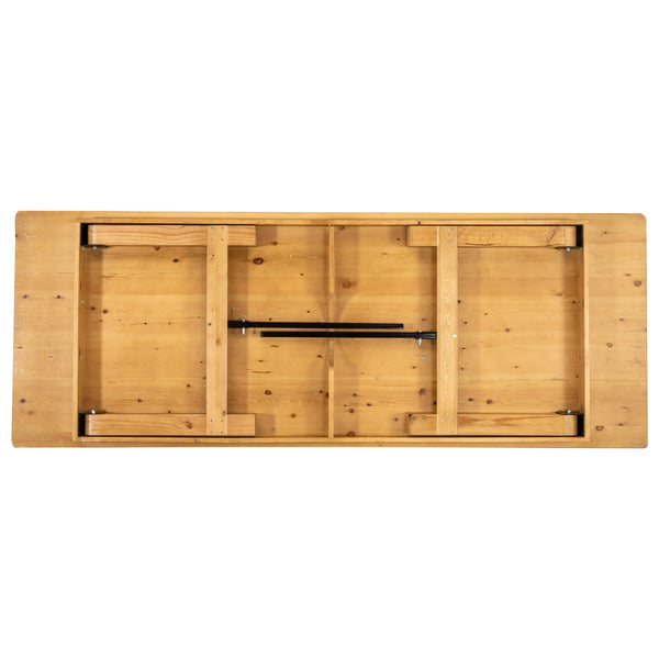 Light Natural |#| 9' x 40inch Rectangular Antique Rustic Light Natural Solid Pine Folding Farm Table