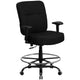 Black Fabric |#| Big & Tall 400 lb. Rated Rectangular Back Black Fabric Ergonomic Draft Chair