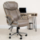 Taupe |#| Big & Tall 500 lb. Rated Taupe LeatherSoft Swivel Office Chair w/Extra Wide Seat