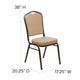 Tan Vinyl/Copper Vein Frame |#| Crown Back Stacking Banquet Chair in Tan Vinyl - Copper Vein Frame