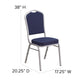 Navy Fabric/Silver Frame |#| Crown Back Stacking Banquet Chair in Navy Fabric - Silver Frame