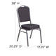 Black Patterned Fabric/Silver Vein Frame |#| Crown Back Stacking Banquet Chair in Black Patterned Fabric - Silver Vein Frame