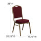 Burgundy Fabric/Gold Frame |#| Crown Back Stacking Banquet Chair in Burgundy Fabric - Gold Frame