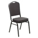 Gray Fabric/Silver Vein Frame |#| Crown Back Stacking Banquet Chair in Gray Fabric - Silver Vein Frame