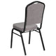 Gray Fabric/Black Frame |#| Crown Back Stacking Banquet Chair in Gray Fabric - Black Frame