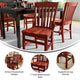 Mahogany |#| School House Back Mahogany Wood Restaurant Chair with Footrest