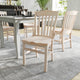Antique White |#| School House Back Antique White Wood Restaurant Chair with Footrest