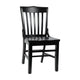 Black |#| School House Back Black Wood Restaurant Chair with Footrest