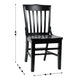 Black |#| School House Back Black Wood Restaurant Chair with Footrest