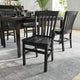 Black |#| School House Back Black Wood Restaurant Chair with Footrest