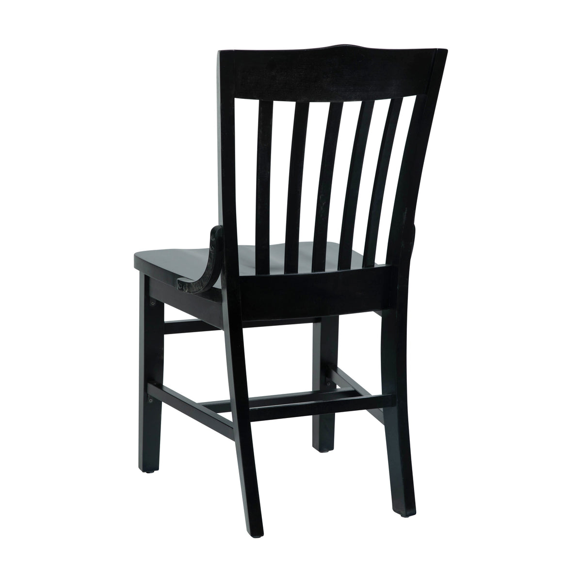 Black |#| School House Back Black Wood Restaurant Chair with Footrest