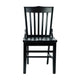 Black |#| School House Back Black Wood Restaurant Chair with Footrest