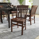 Walnut |#| School House Back Walnut Wood Restaurant Chair with Footrest