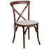 HERCULES Series Stackable Wood Cross Back Chair with Cushion