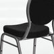 Black Patterned Fabric/Silver Vein Frame |#| Teardrop Back Black Patterned Fabric Stacking Banquet Chair - Silver Vein Frame