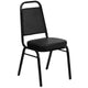 Black Vinyl/Black Frame |#| Trapezoidal Back Stacking Banquet Chair in Black Vinyl with 2.5inch Thick Seat