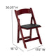 Mahogany |#| Mahogany Wood Folding Chair with Detachable Vinyl Padded Seat
