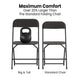Black |#| Spacious & Contoured Commercial Wide & Tall Black Plastic Folding Chair