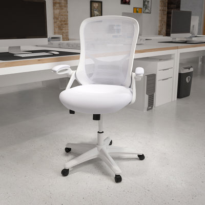 High Back Mesh Ergonomic Swivel Office Chair with Flip-up Arms - View 2