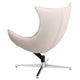 Creamy White |#| White LeatherSoft Upholstered Swivel Cocoon Chair with Integrated Arms