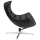 Black |#| Black LeatherSoft Upholstered Swivel Cocoon Chair w/Integrated Curved Arms